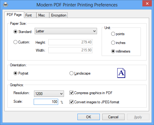 Click to view Modern PDF Printer 2.0.1 screenshot