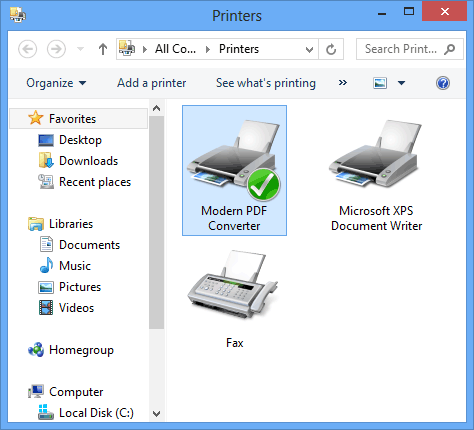 Screenshot of Modern PDF Converter