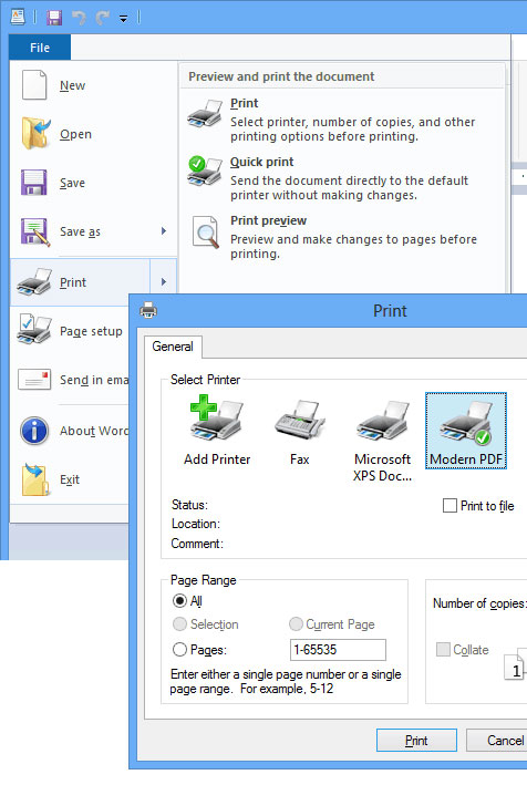 Modern PDF Maker Screenshot