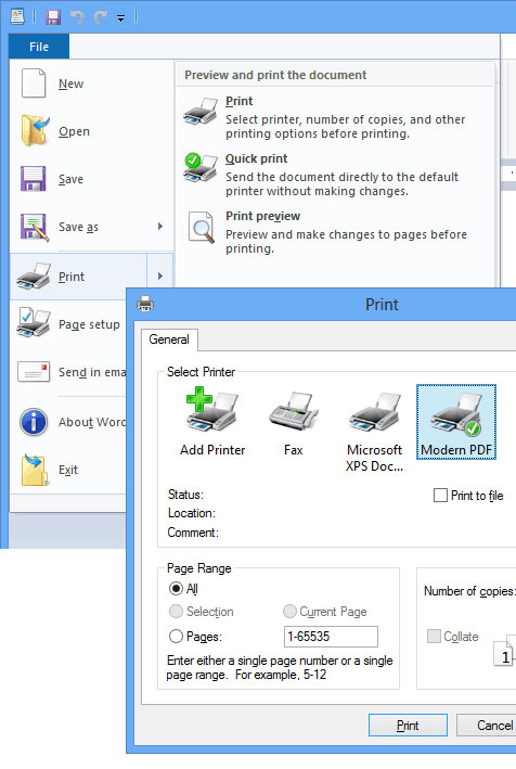 Click to view Modern PDF Maker 1.02 screenshot