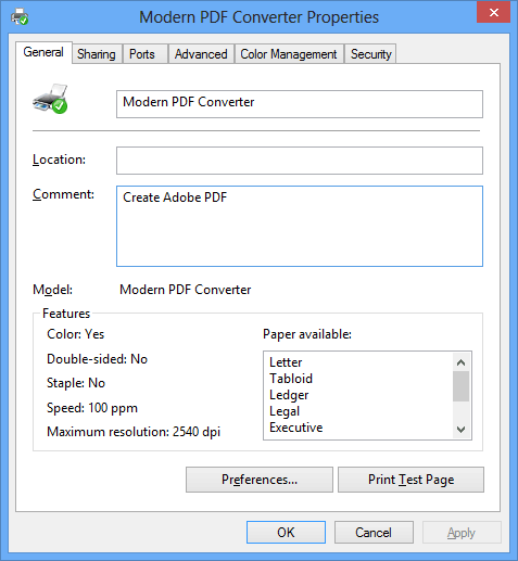 Modern PDF Converter on Windows 8