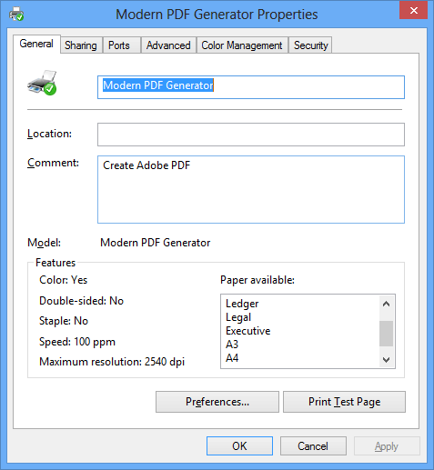 pdf generator properties
