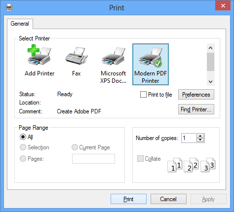 Modern PDF Printer - Create PDF by printing